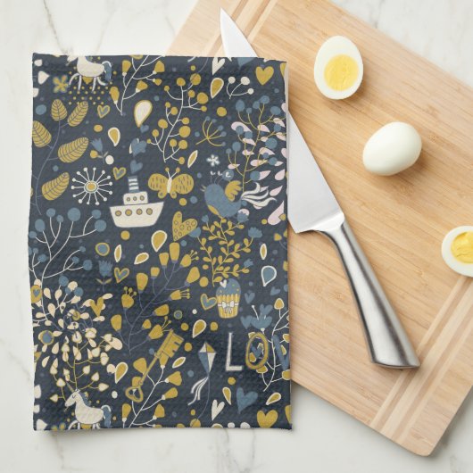 Abstract  patroon theedoek (Quarter Fold)