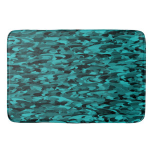 Abstract patroon turkoois zwart badmat