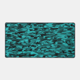 Abstract patroon turkoois zwart bureaumat