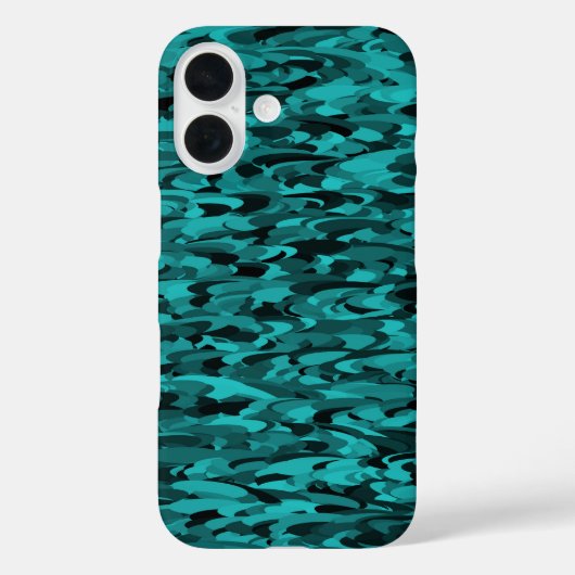 Abstract patroon turkoois zwart Case-Mate iPhone case (Achterkant)