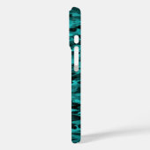 Abstract patroon turkoois zwart Case-Mate iPhone case (Achterkant / Links)