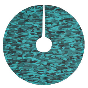 Abstract patroon turkoois zwart kerstboom rok