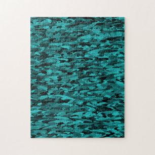 Abstract patroon turkoois zwart legpuzzel