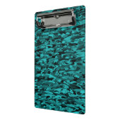 Abstract patroon turkoois zwart mini klembord (Angled2)