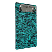 Abstract patroon turkoois zwart mini klembord (Schuin)