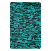 Abstract patroon turkoois zwart mini klembord (Achterkant)