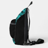 Abstract patroon turkoois zwart sling bag (Rechts)