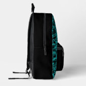 Abstract patroon turquoise Zwart Bedrukte Rugzak (Links)