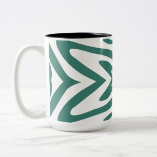 abstract patroon tweekleurige koffiemok