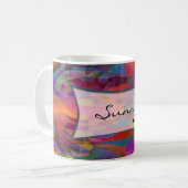 Abstract patroon & uw tekst koffiemok (Voorkant links)
