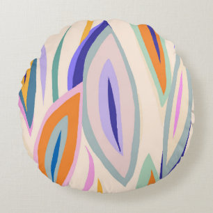 Abstract patroon van artistieke illustraties in de rond kussen