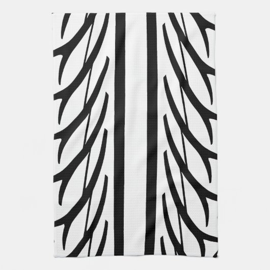 Abstract patroon van bandenprofieltextuur theedoek (Verticaal)