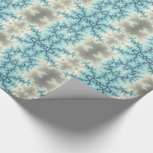 Abstract patroon van blauwe en grijze sneeuwvlokke cadeaupapier (Hoek)