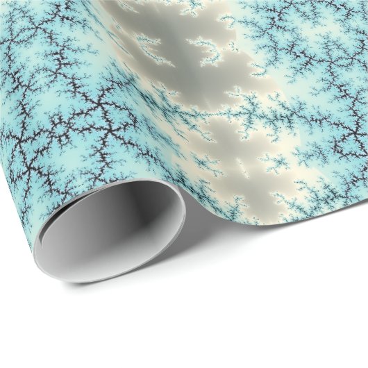 Abstract patroon van blauwe en grijze sneeuwvlokke cadeaupapier (Rol Hoek)