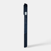 Abstract patroon van blauwe verfstreken iPhone 15 case (Linkerkant)