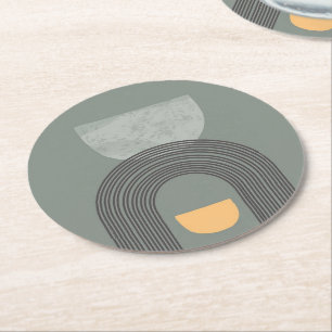 Abstract patroon van bohemen ronde kartonnen onderzetter