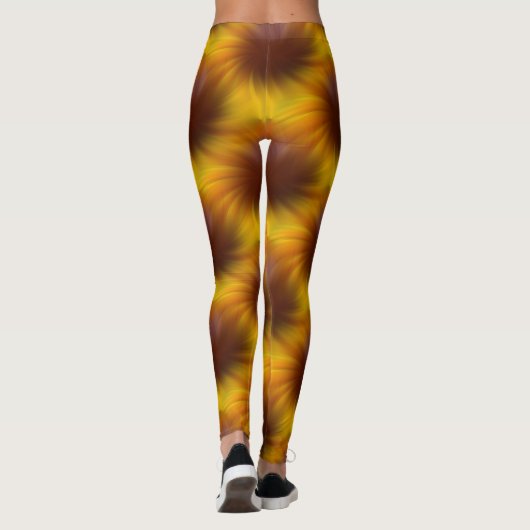 Abstract patroon van bruine wervelkolom leggings (Achterkant)