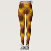 Abstract patroon van bruine wervelkolom leggings (Voorkant)