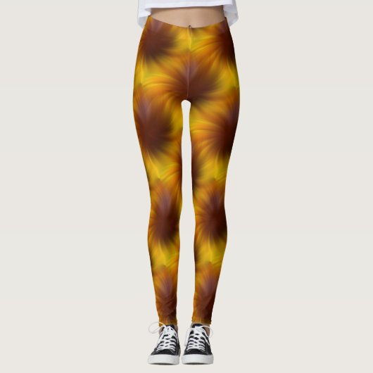 Abstract patroon van bruine wervelkolom leggings (Voorkant)
