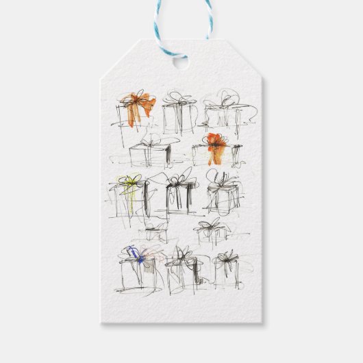 Abstract patroon van cadeaudozen cadeaulabel (Voorkant)