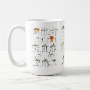 Abstract patroon van cadeaudozen koffiemok