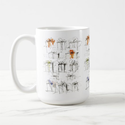 Abstract patroon van cadeaudozen koffiemok (Links)