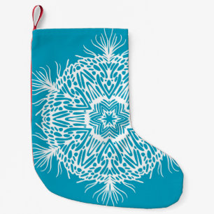 Abstract  patroon van creatieve sneeuwvlokken. is kleine kerstsok