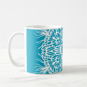 Abstract patroon van creatieve sneeuwvlokken. is koffiemok