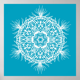 Abstract  patroon van creatieve sneeuwvlokken. is poster