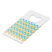 abstract patroon van de retrogolven creditkaart flessenopener (Achterkant Gekanteld)