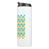 abstract patroon van de retrogolven thermosbeker (Geroteerd rechts)