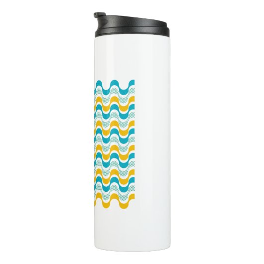 abstract patroon van de retrogolven thermosbeker (Geroteerd rechts)