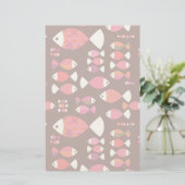 Abstract patroon van de retrovis onderwater briefpapier (Staand voorkant)