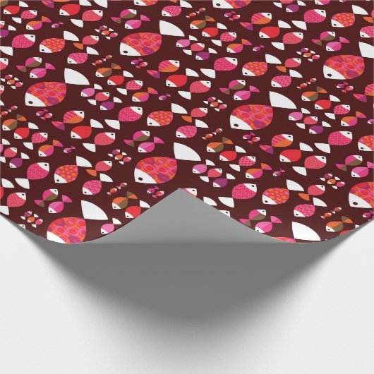 Abstract patroon van de retrovis onderwater cadeaupapier (Hoek)