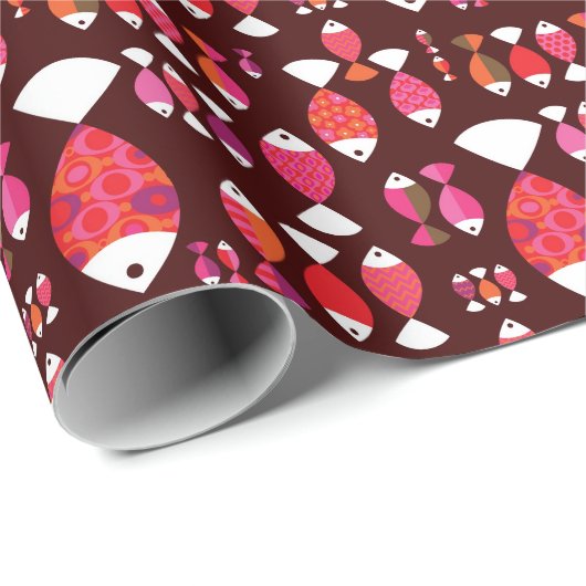 Abstract patroon van de retrovis onderwater cadeaupapier (Rol Hoek)