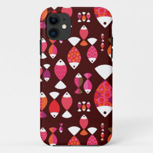 Abstract patroon van de retrovis onderwater iPhone 11 hoesje