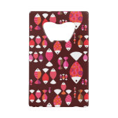 Abstract patroon van de retrovis onderwater creditkaart flessenopener (Achterkant)