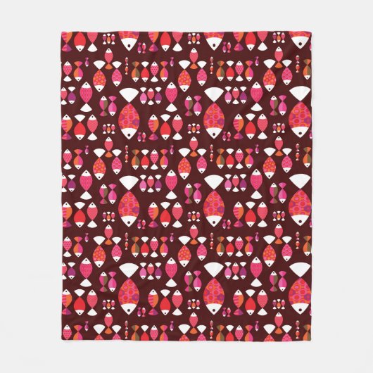 Abstract patroon van de retrovis onderwater fleece deken (Voorkant)