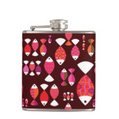 Abstract patroon van de retrovis onderwater heupfles (Voorkant)