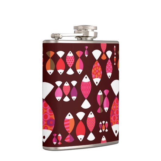 Abstract patroon van de retrovis onderwater heupfles (Rechts)