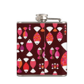 Abstract patroon van de retrovis onderwater heupfles (Achterkant)