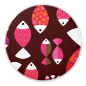 Abstract patroon van de retrovis onderwater keramische knop (Voorkant)