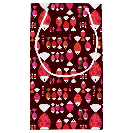 Abstract patroon van de retrovis onderwater klein cadeauzakje (Achterkant)