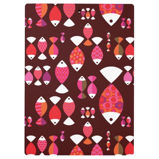 Abstract patroon van de retrovis onderwater klembord (Achterkant)