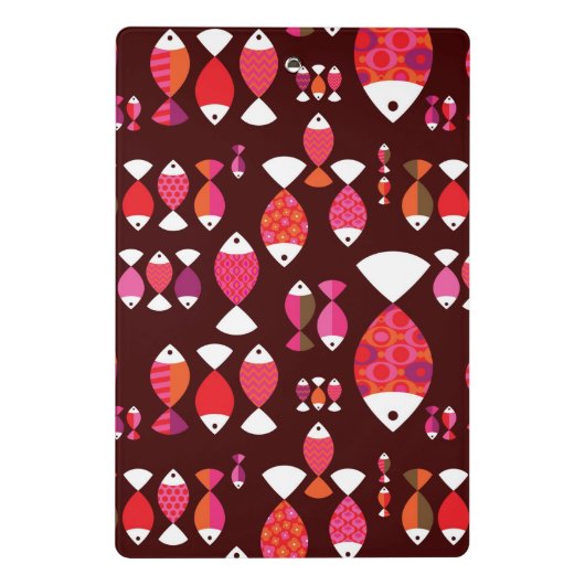 Abstract patroon van de retrovis onderwater mini klembord (Achterkant)