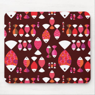 Abstract patroon van de retrovis onderwater muismat