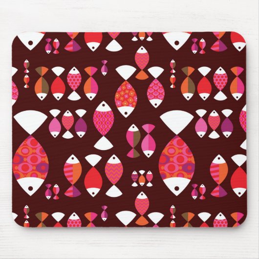 Abstract patroon van de retrovis onderwater muismat (Voorkant)