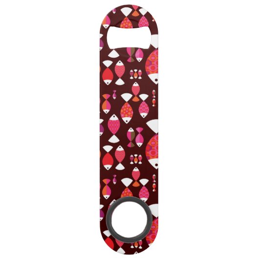 Abstract patroon van de retrovis onderwater speed flessenopener (Voorkant)