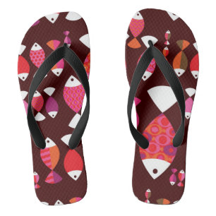 Abstract patroon van de retrovis onderwater teenslippers