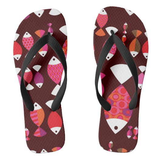 Abstract patroon van de retrovis onderwater teenslippers (Voetbed)